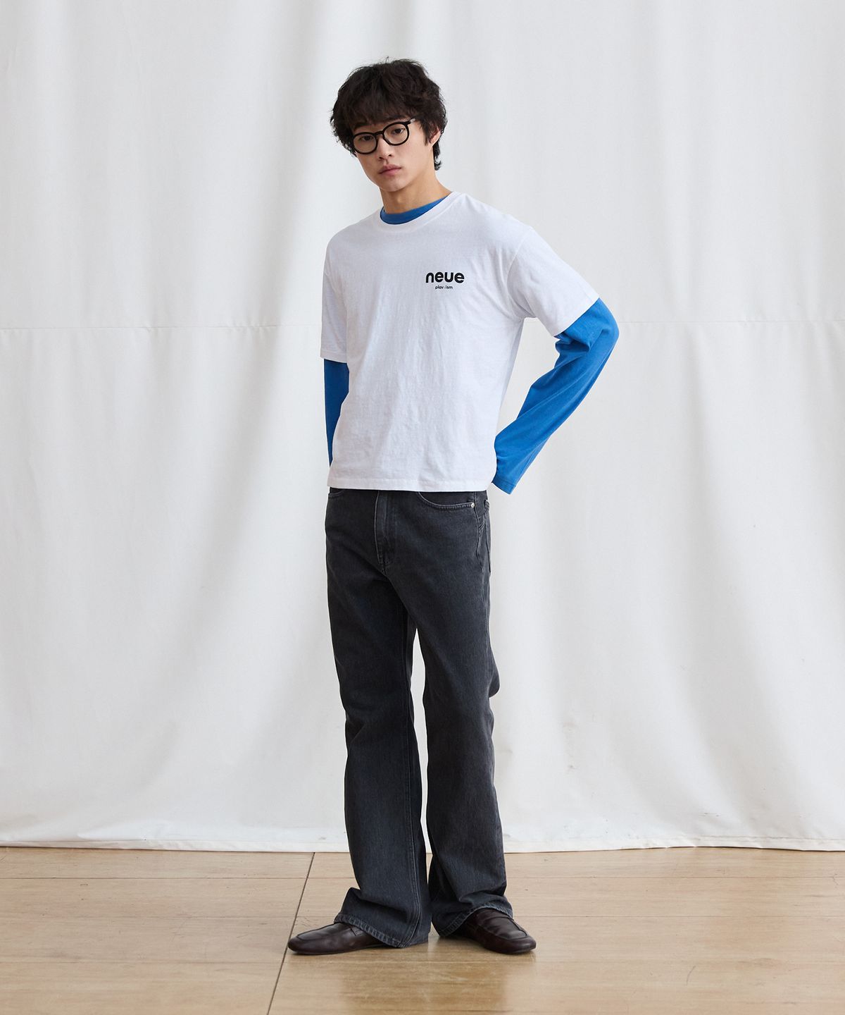 플라비즘(PLAVISM) Men PLVM Bootcut Denim - Faded Black