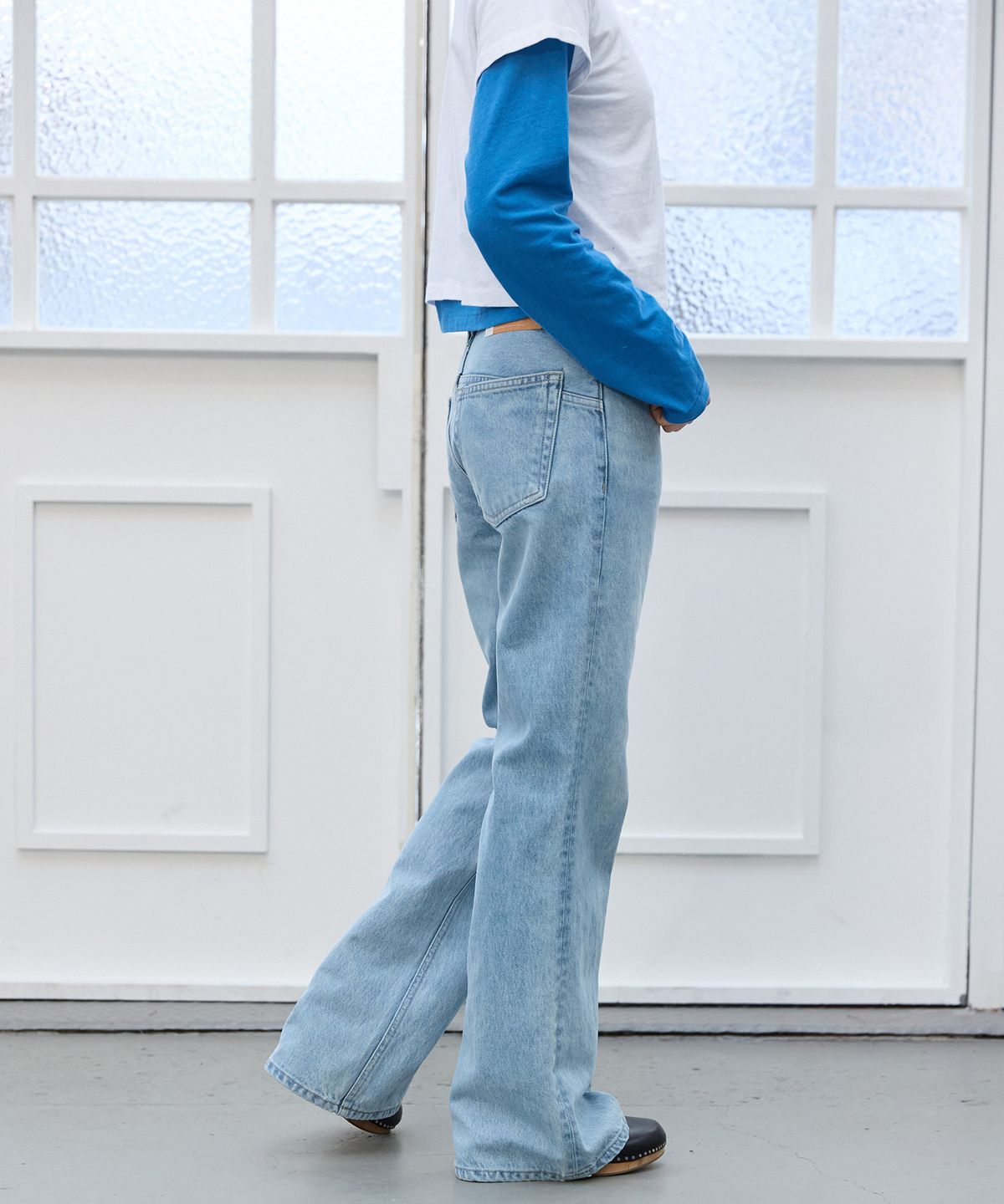 플라비즘(PLAVISM) Women PLVM Bootcut Denim - Light Blue
