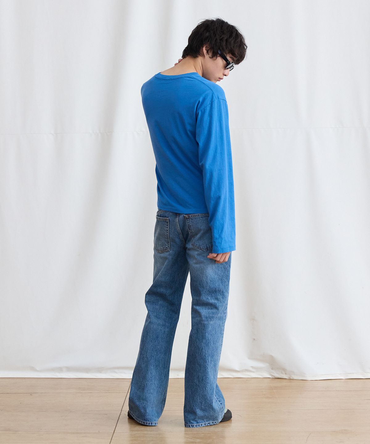 플라비즘(PLAVISM) Men PLVM Bootcut Denim - Mid Blue