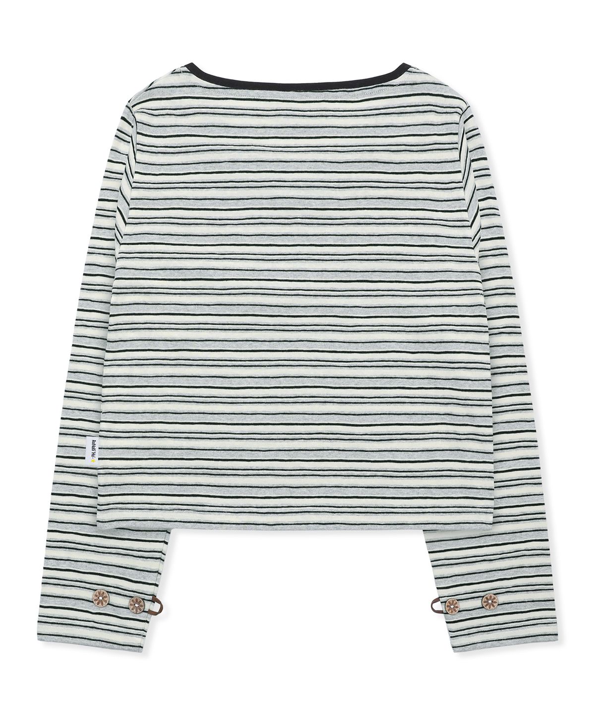 루나키후(RuNaKi'Hu') WXT084 나미 스트라이프 브이넥 롱슬리브 (GRAY)