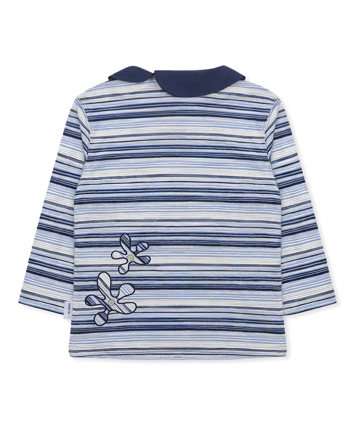 루나키후(RuNaKi'Hu') WXT090 카모미루 스트라이프 카라 7부 티셔츠 (BLUE)