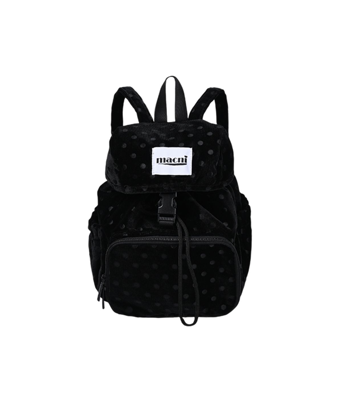 마크니(MACNI) DOT VELVET MINI BACKPACK BLACK