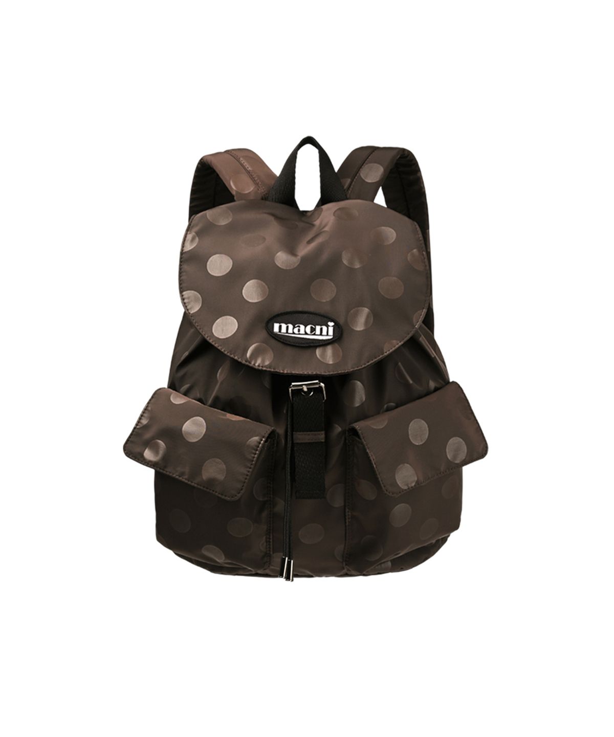 마크니(MACNI) POLKA DOT FLAP BACKPACK BROWN