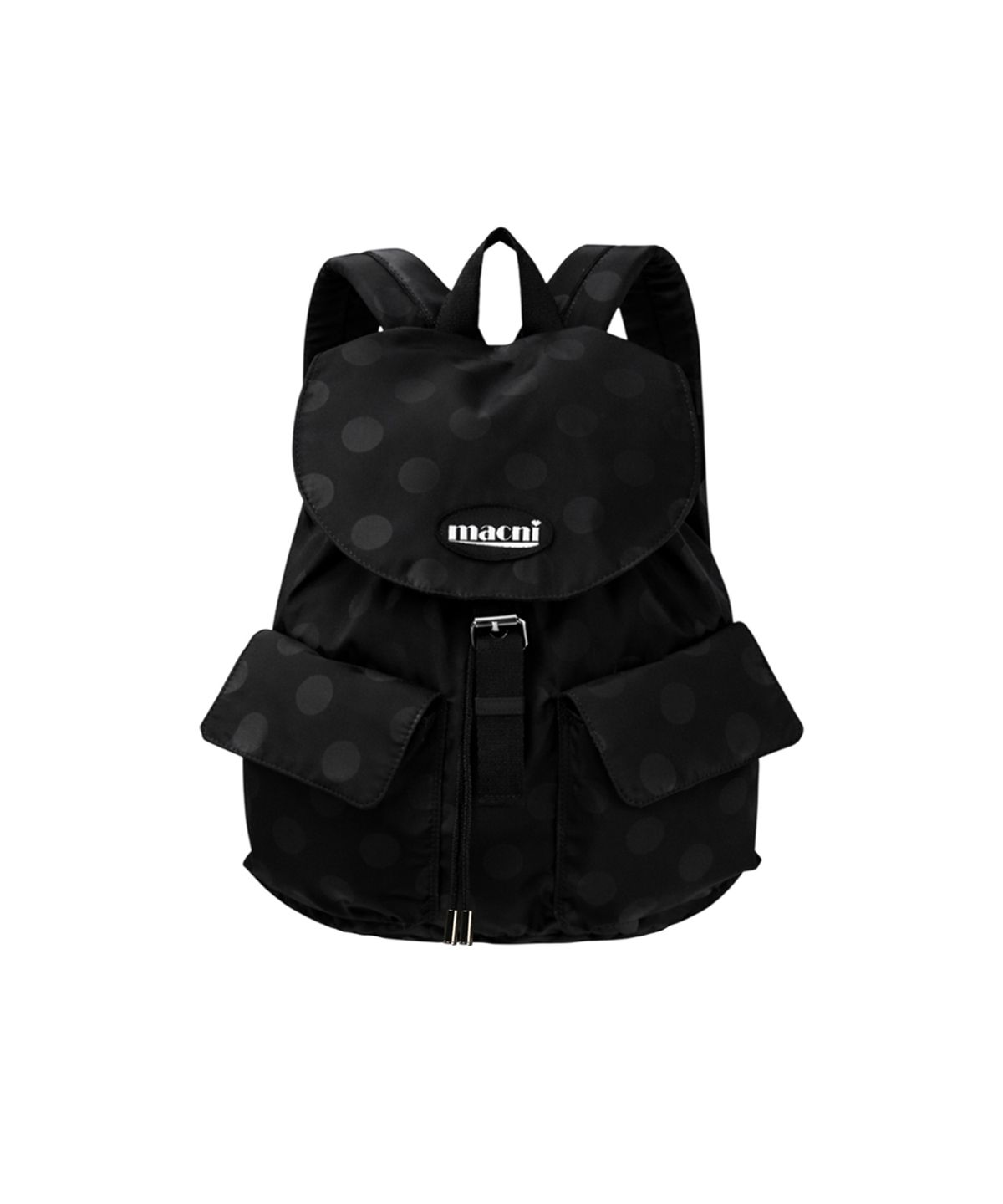 마크니(MACNI) POLKA DOT FLAP BACKPACK BLACK