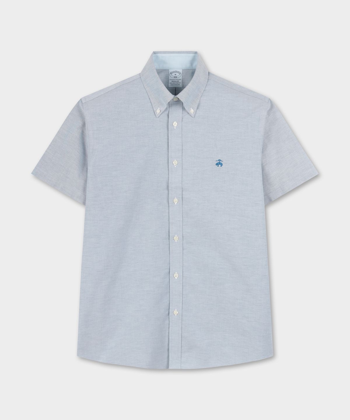 브룩스 브라더스(BROOKS BROTHERS) 논아이론 옥스포드 반팔 셔츠 (블루) (BBTPMNZ503)
