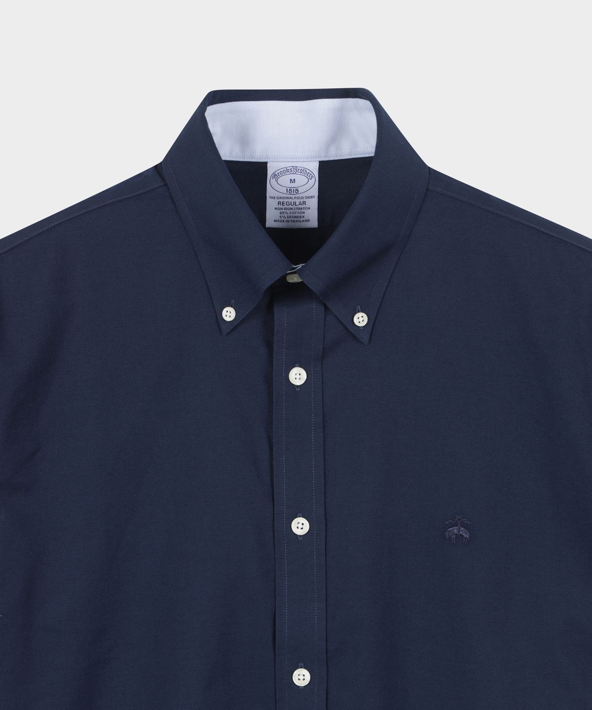 브룩스 브라더스(BROOKS BROTHERS) 논아이론 옥스포드 반팔 셔츠 (네이비) (BBTPMNZ503)