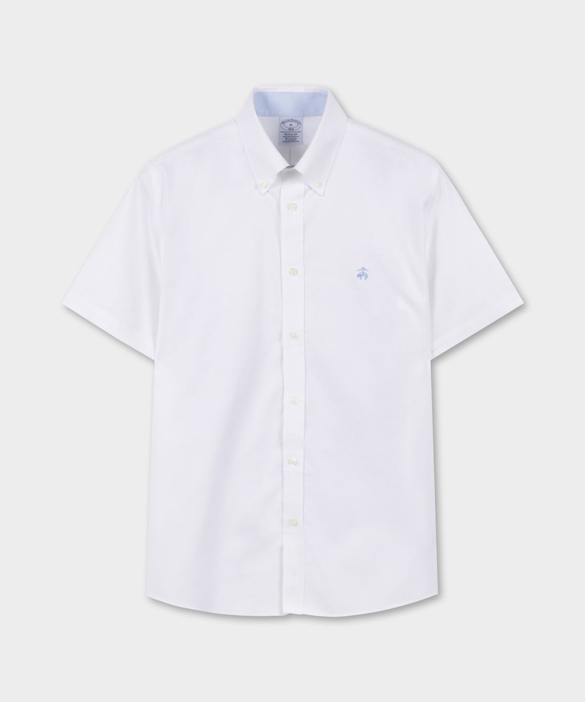 브룩스 브라더스(BROOKS BROTHERS) 논아이론 옥스포드 반팔 셔츠 (화이트) (BBTPMNZ503)