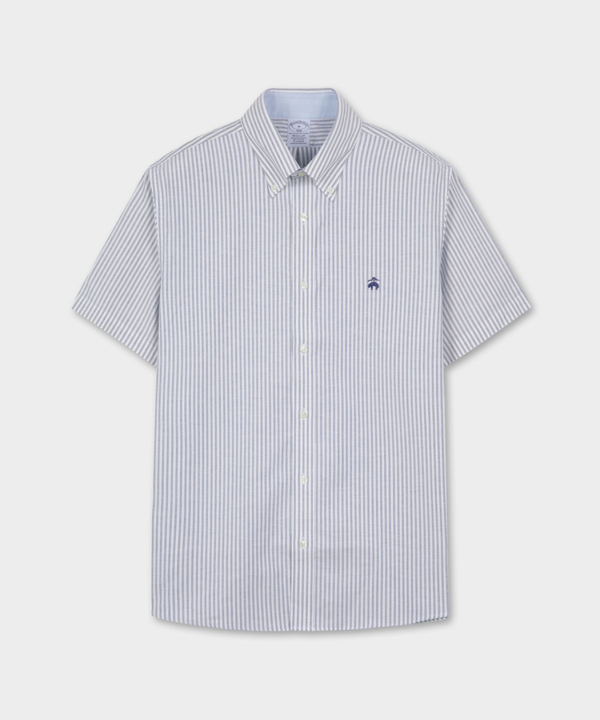 브룩스 브라더스(BROOKS BROTHERS) 논아이론 옥스포드 스트라이프 반팔 셔츠 (블루) (BBTPMNZ504)