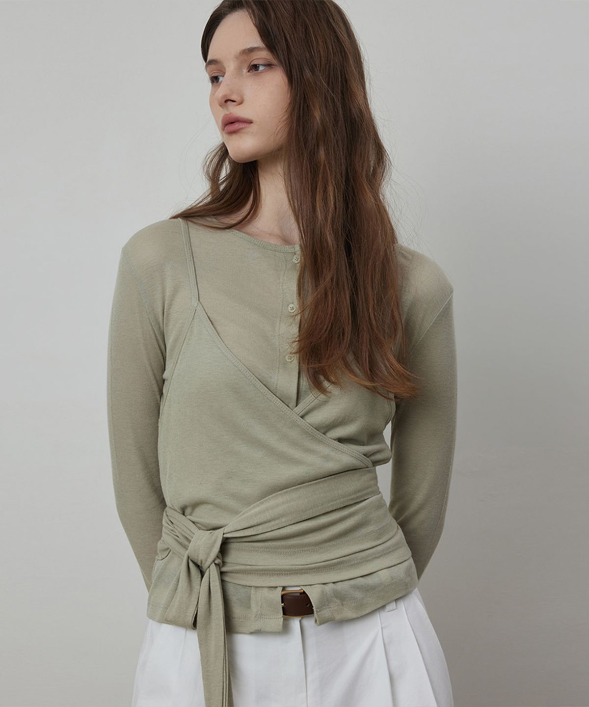 퀸스래빗(Q'SRB) Smood Wrap Cardigan Bustier Set
