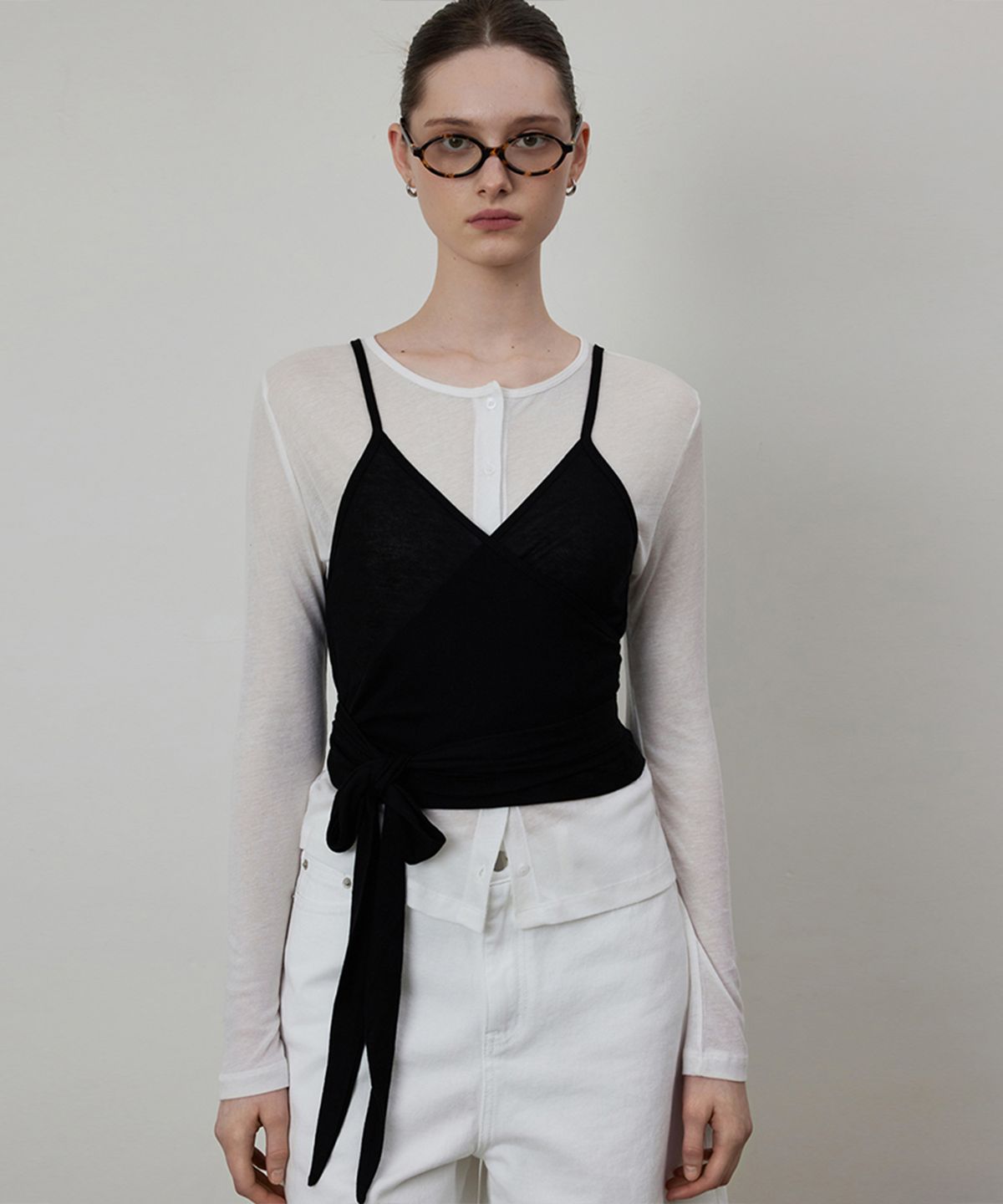 퀸스래빗(Q'SRB) Smood Wrap Cardigan Bustier Set
