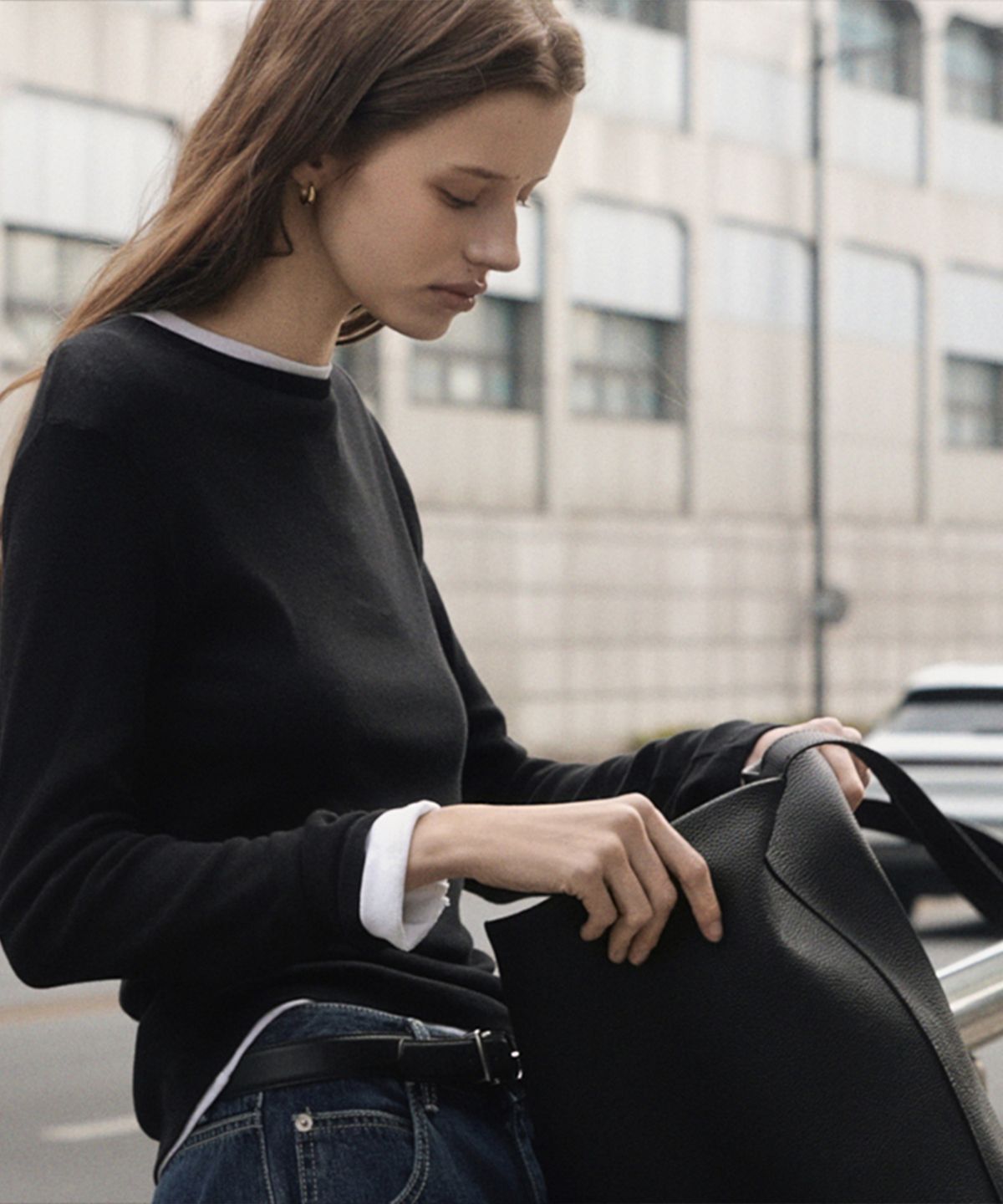 퀸스래빗(Q'SRB) Sophie Long Sleeve Round Neck T-Shirt