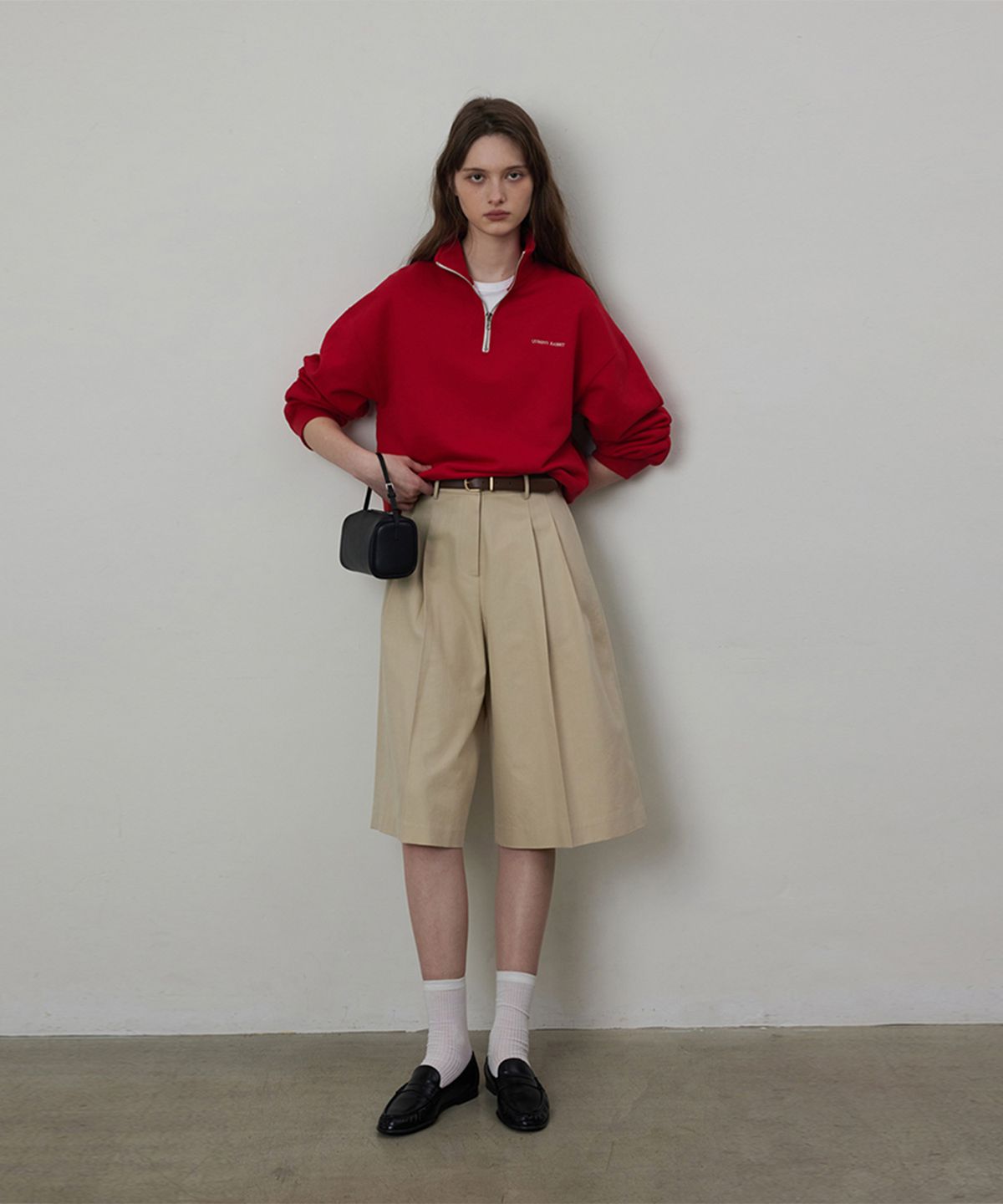 퀸스래빗(Q'SRB) Pound Cotton Bermuda Tuck Pants