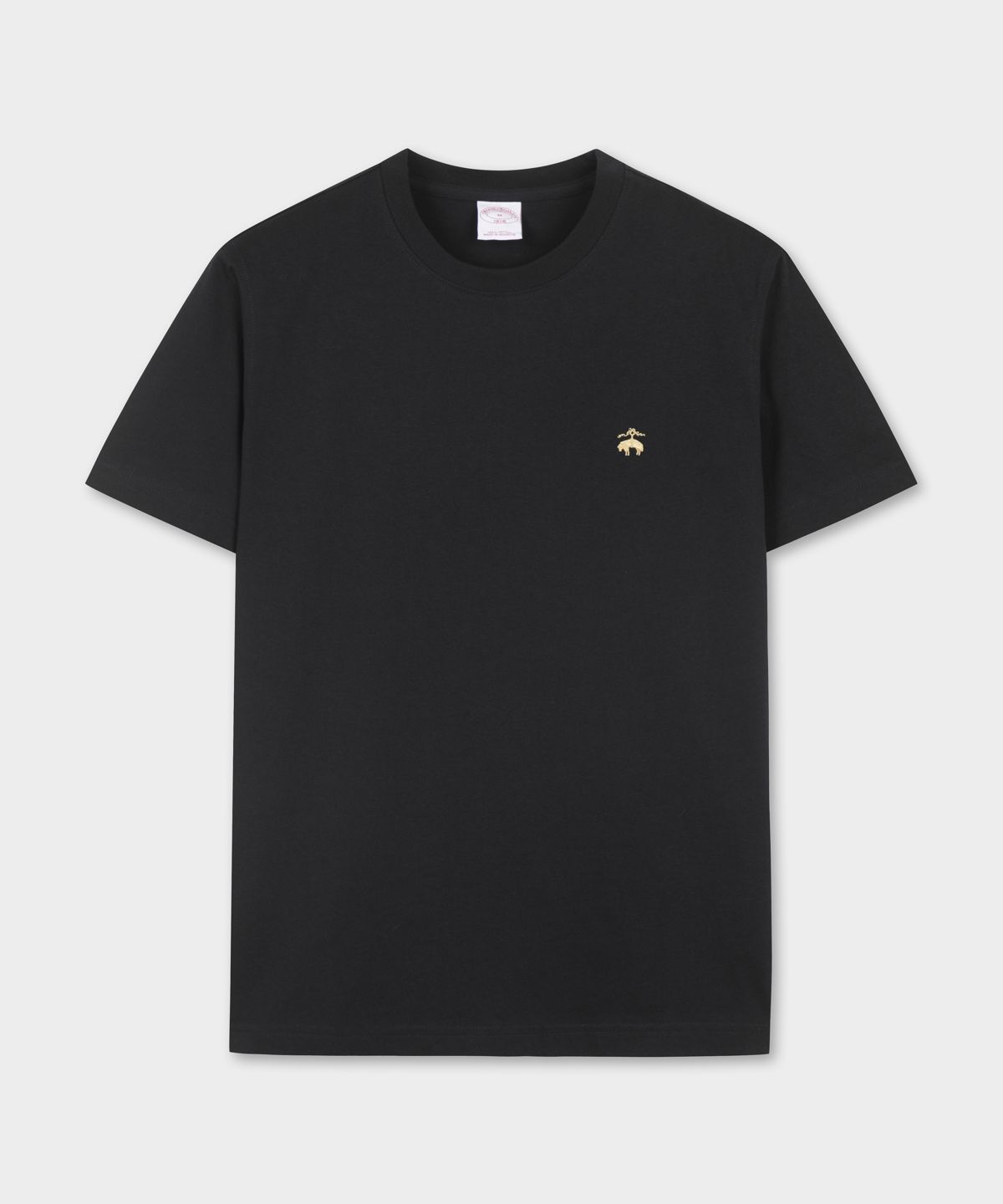 브룩스 브라더스(BROOKS BROTHERS) 코튼 골든플리스 로고 반팔 티셔츠 (블랙) (BBNPMNZ501)