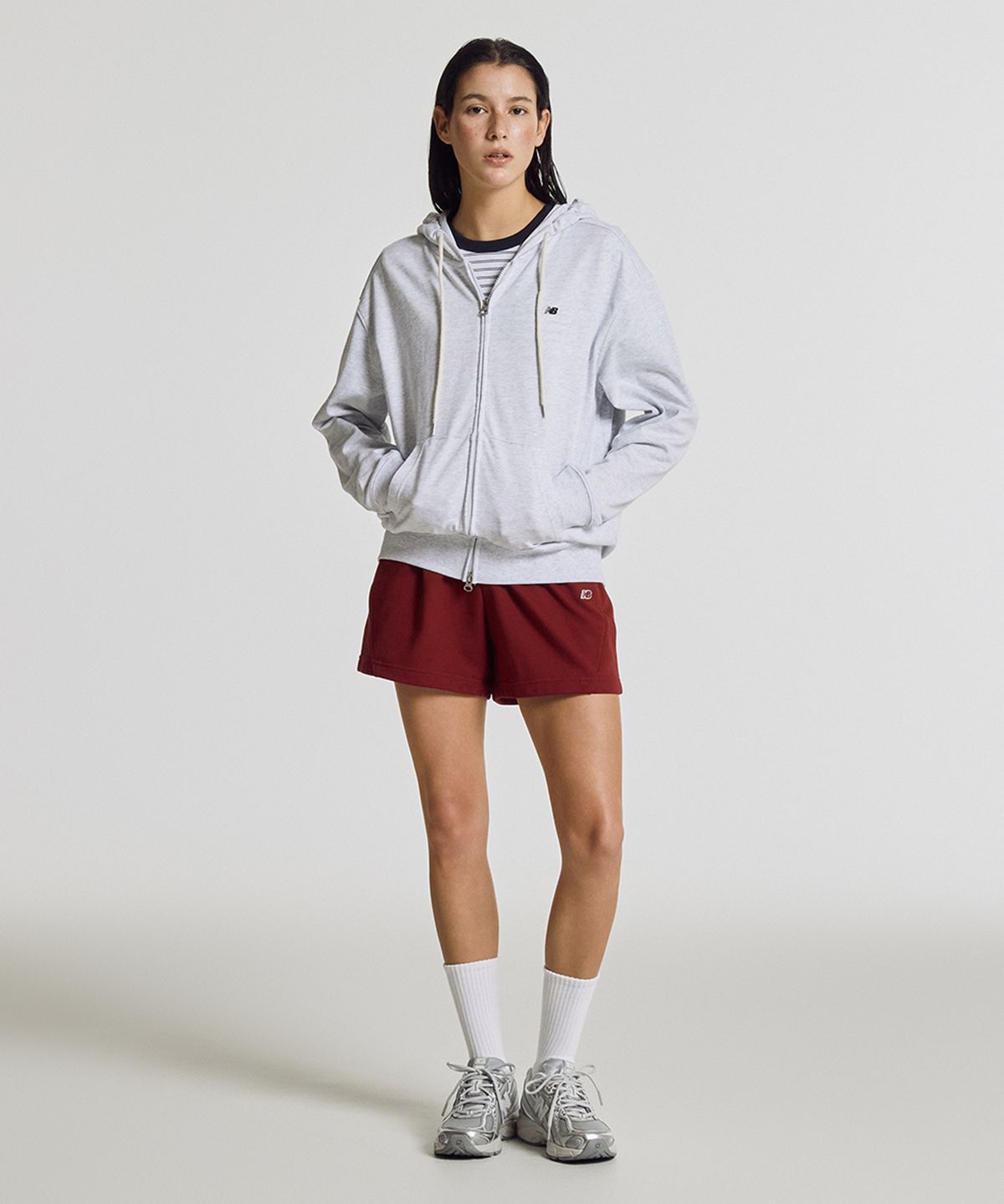뉴발란스(NEW BALANCE) NBMDG21403 / UNI 에센셜 썸머 경량 후드집업 (LIGHT GRAY)