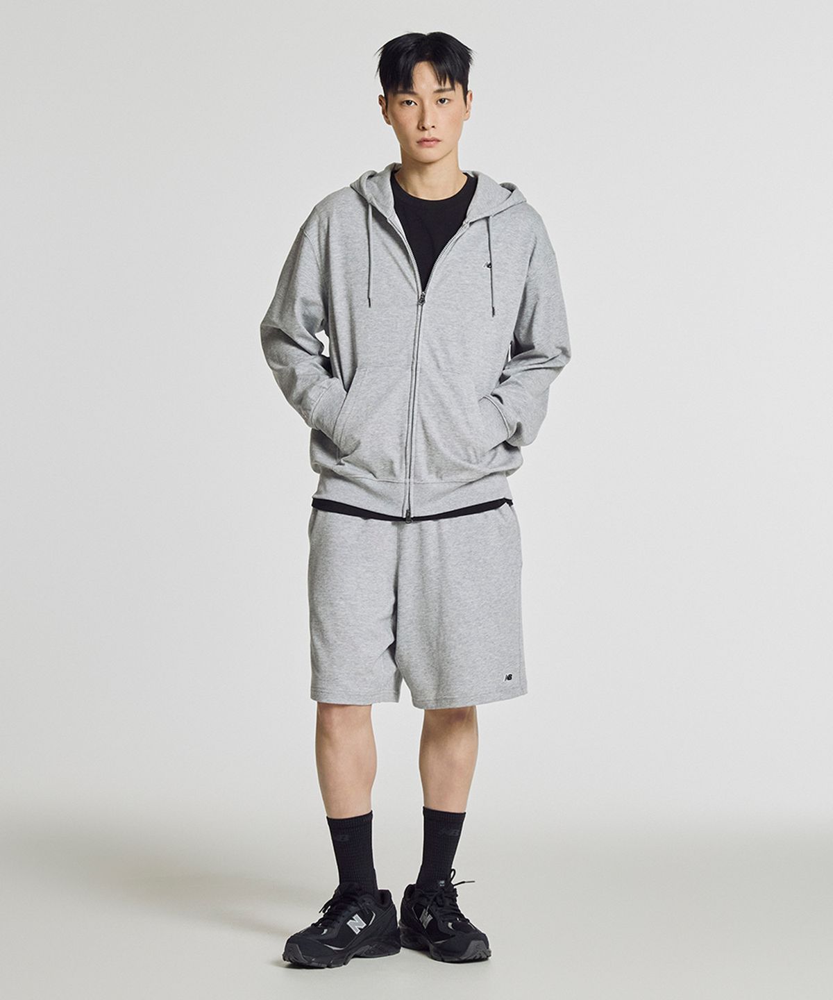 뉴발란스(NEW BALANCE) NBMDG21403 / UNI 에센셜 썸머 경량 후드집업 (GRAY)