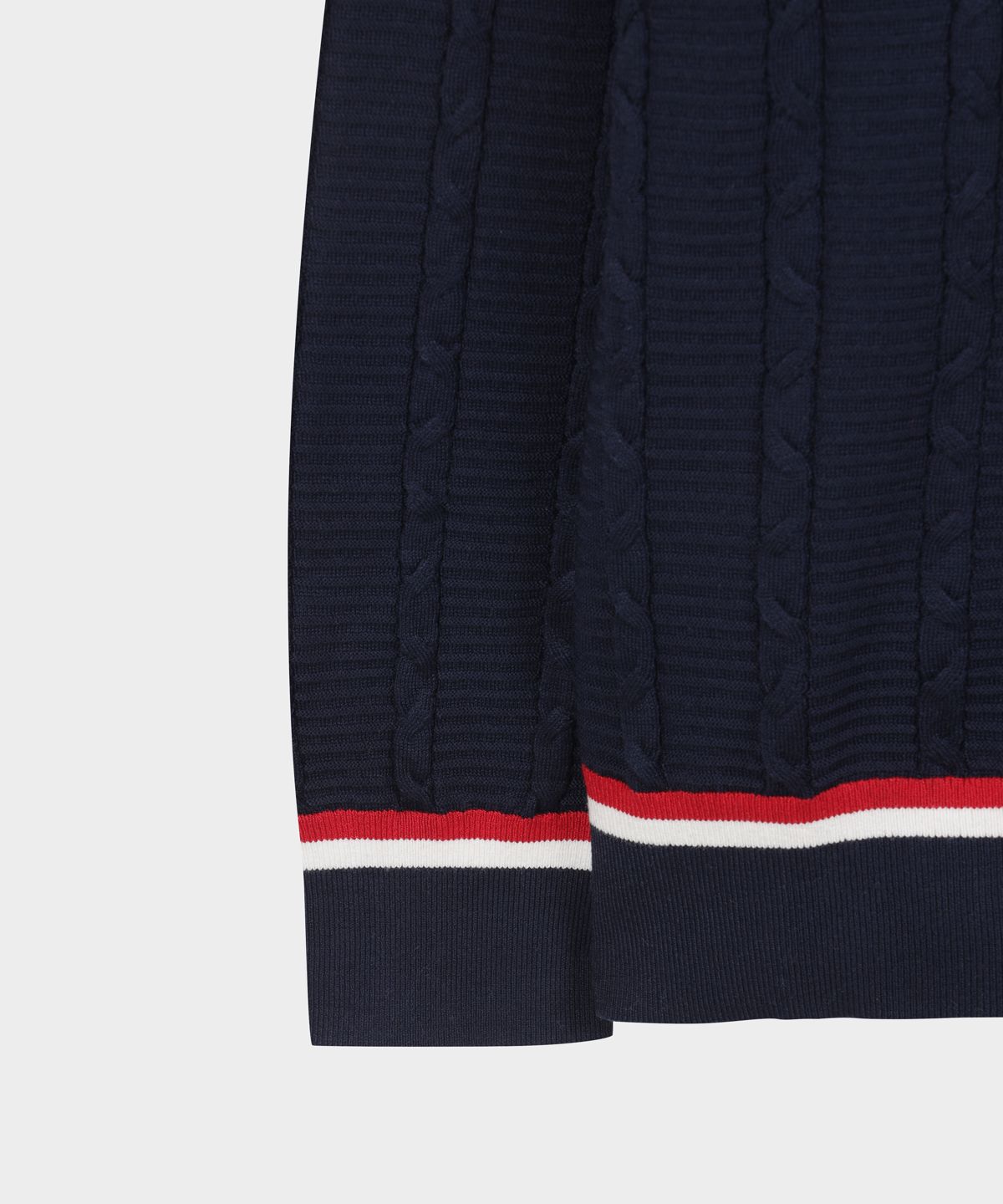 브룩스 브라더스(BROOKS BROTHERS) 테니스 브이넥 케이블 스웨터 (네이비) (BBWNMMG101)
