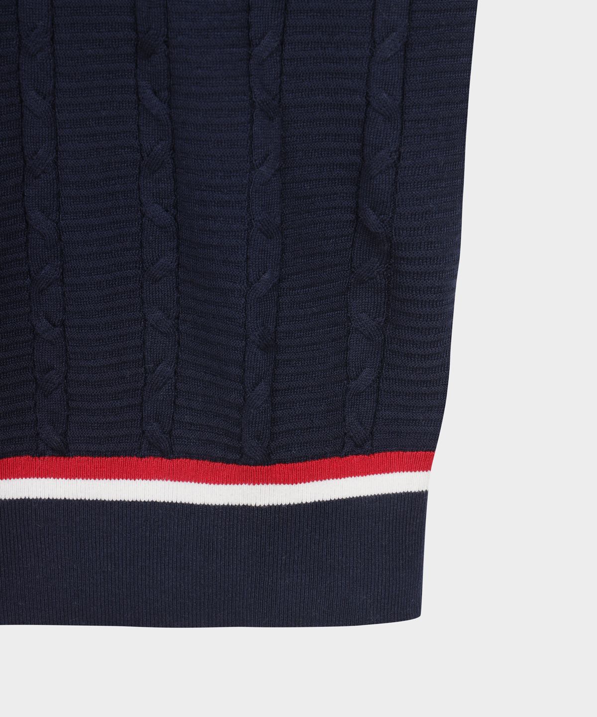 브룩스 브라더스(BROOKS BROTHERS) 테니스 브이넥 케이블 스웨터 (네이비) (BBWNMMG101)