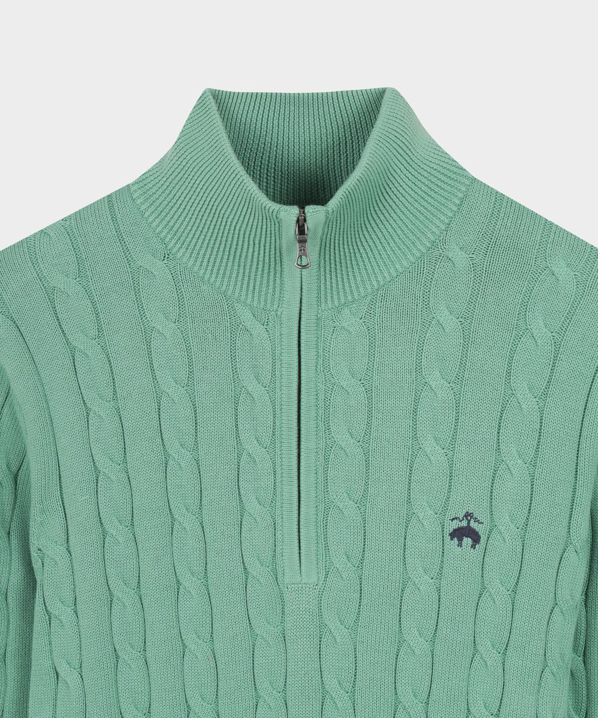 브룩스 브라더스(BROOKS BROTHERS) 케이블 반집업 스웨터 (그린) (BBWZMMG103)