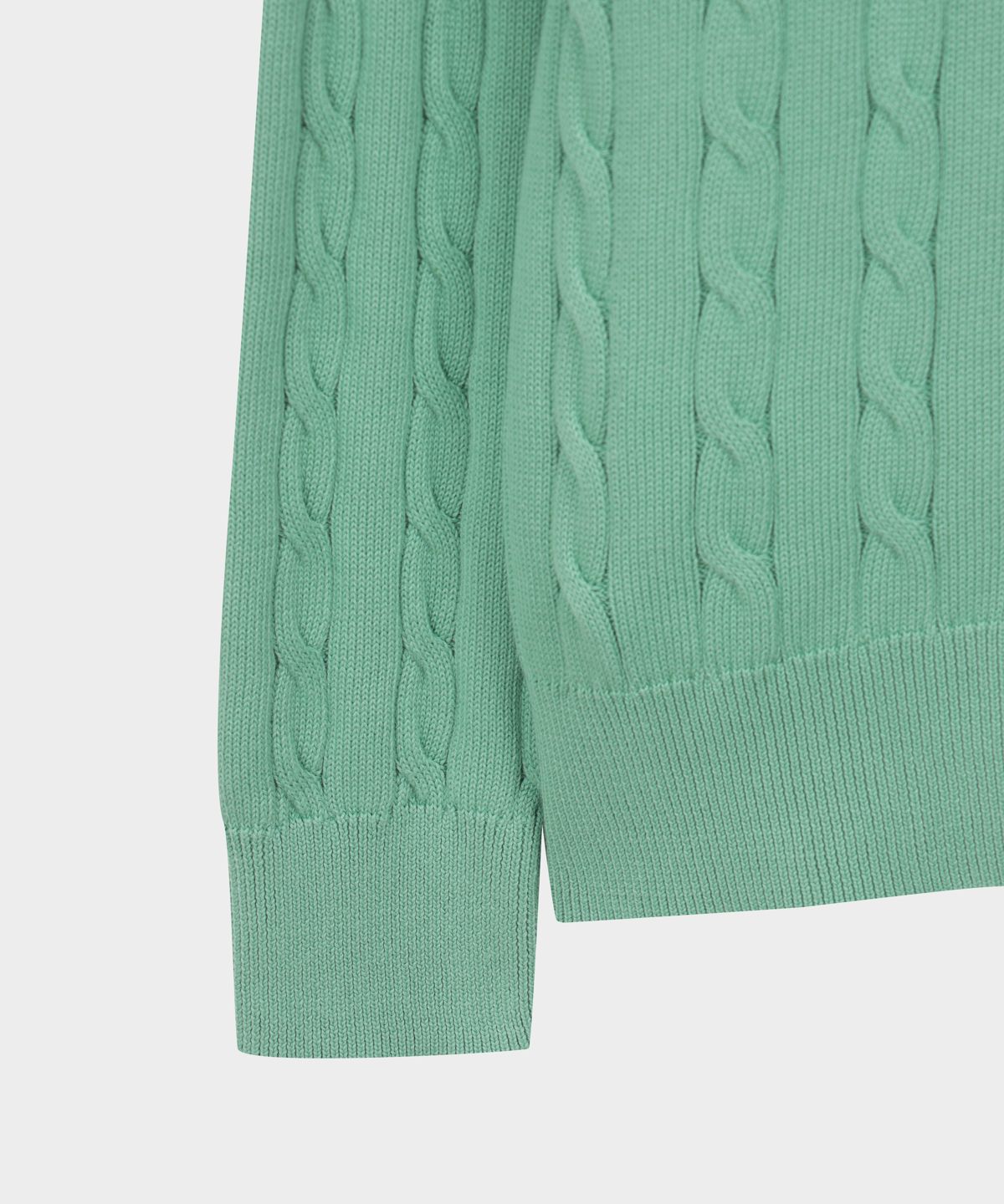 브룩스 브라더스(BROOKS BROTHERS) 케이블 반집업 스웨터 (그린) (BBWZMMG103)