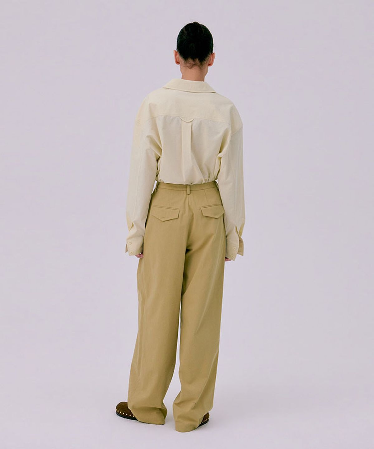 분더캄머(WNDERKAMMER) 26 Zigzag Wide Pants_Beige(26 지그재그 와이드 팬츠_베이지