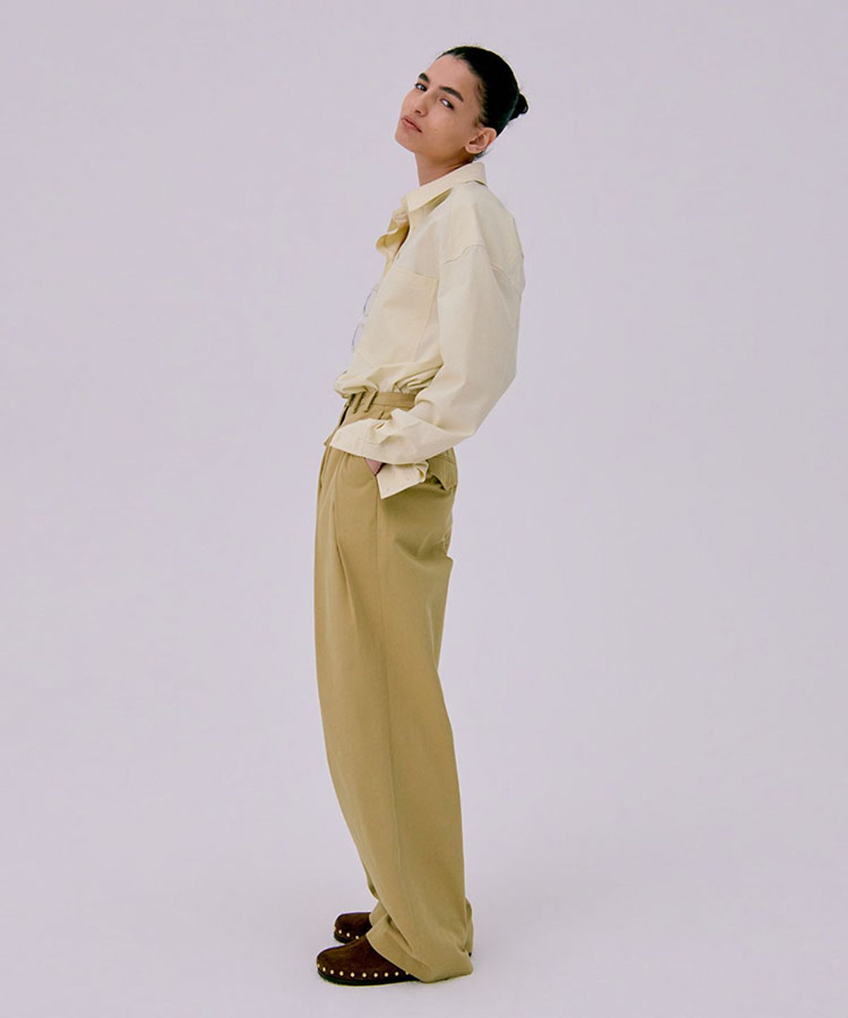 분더캄머(WNDERKAMMER) 26 Zigzag Wide Pants_Beige(26 지그재그 와이드 팬츠_베이지