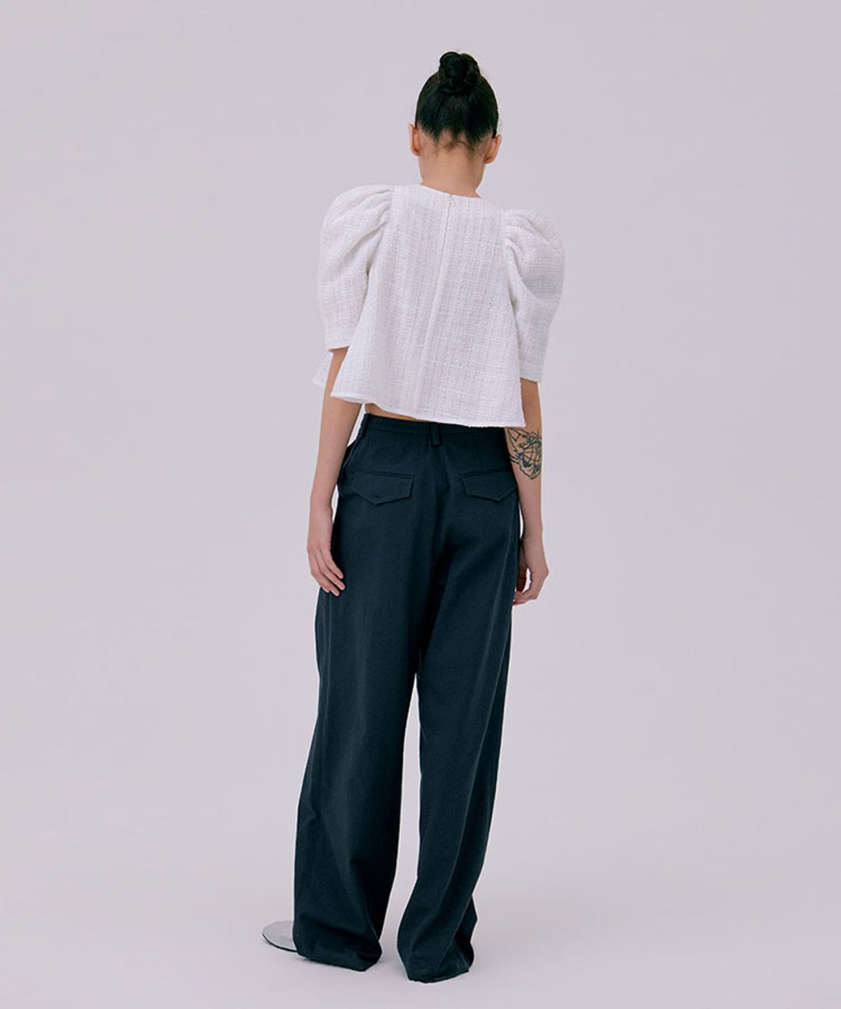 분더캄머(WNDERKAMMER) 26 Zigzag Wide Pants_Navy(26 지그재그 와이드 팬츠_네이비
