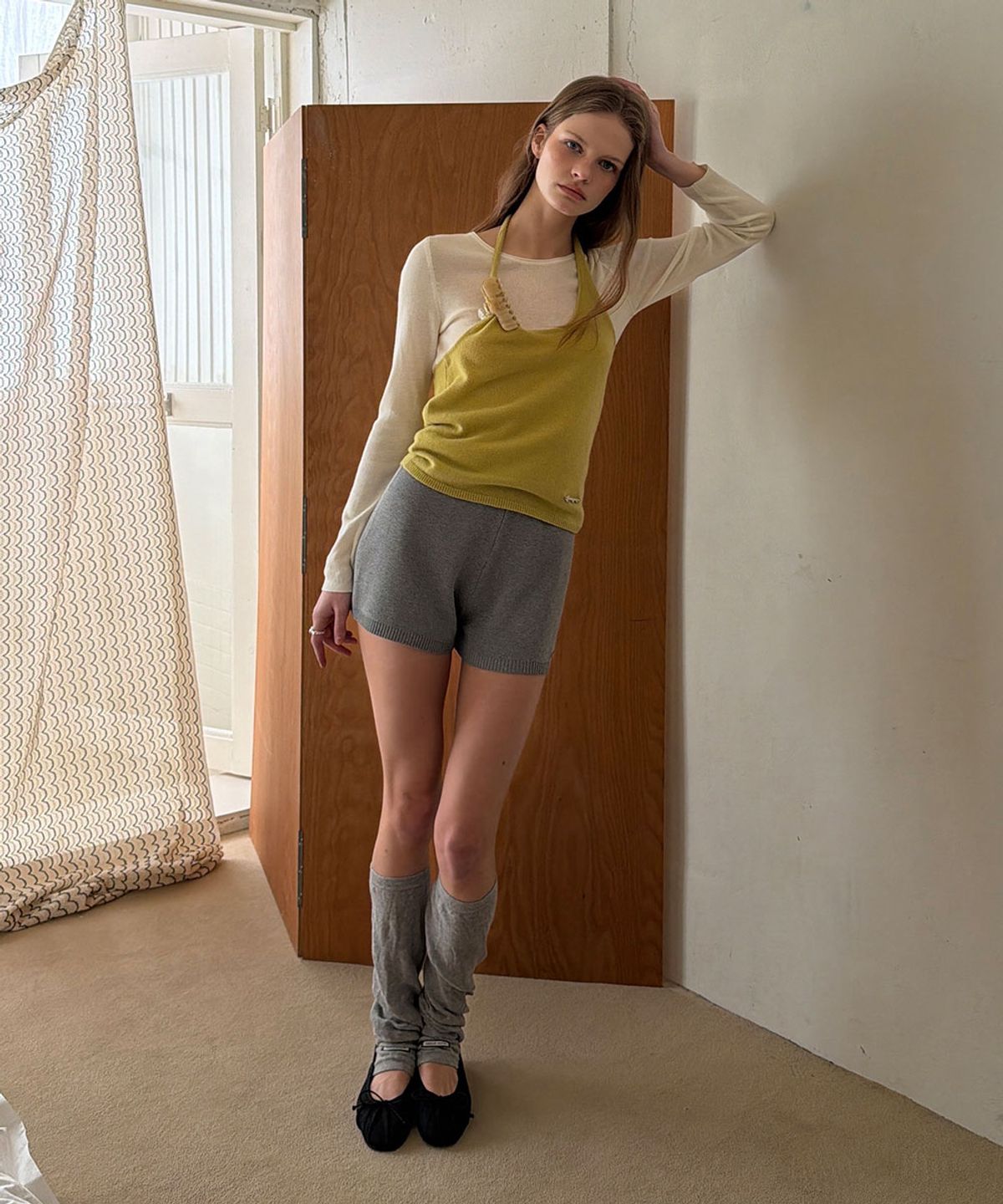 어패럴아카이브(APPAREL ARCHIVE) Elo summer knit shorts - Gray