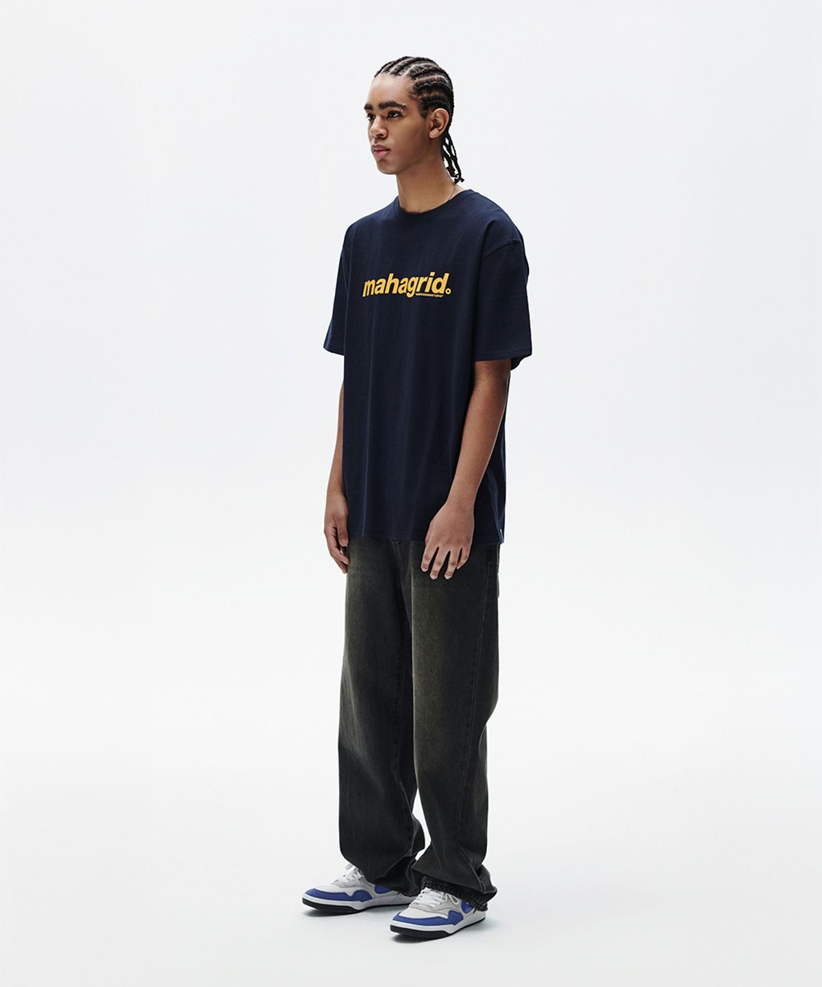 마하그리드(MAHAGRID) BASIC LOGO TEE NAVY(MG2CMMT502A)