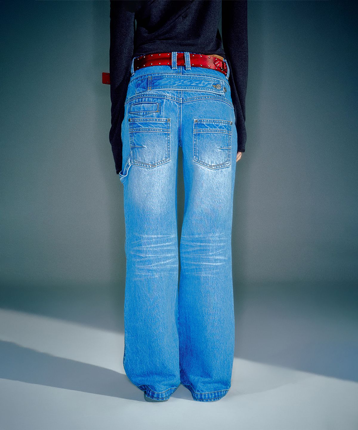 베이컨트 아카이브(VACANT ARCHIVE) (WOMEN) NOEL DENIM WORK-PANTS BLUE