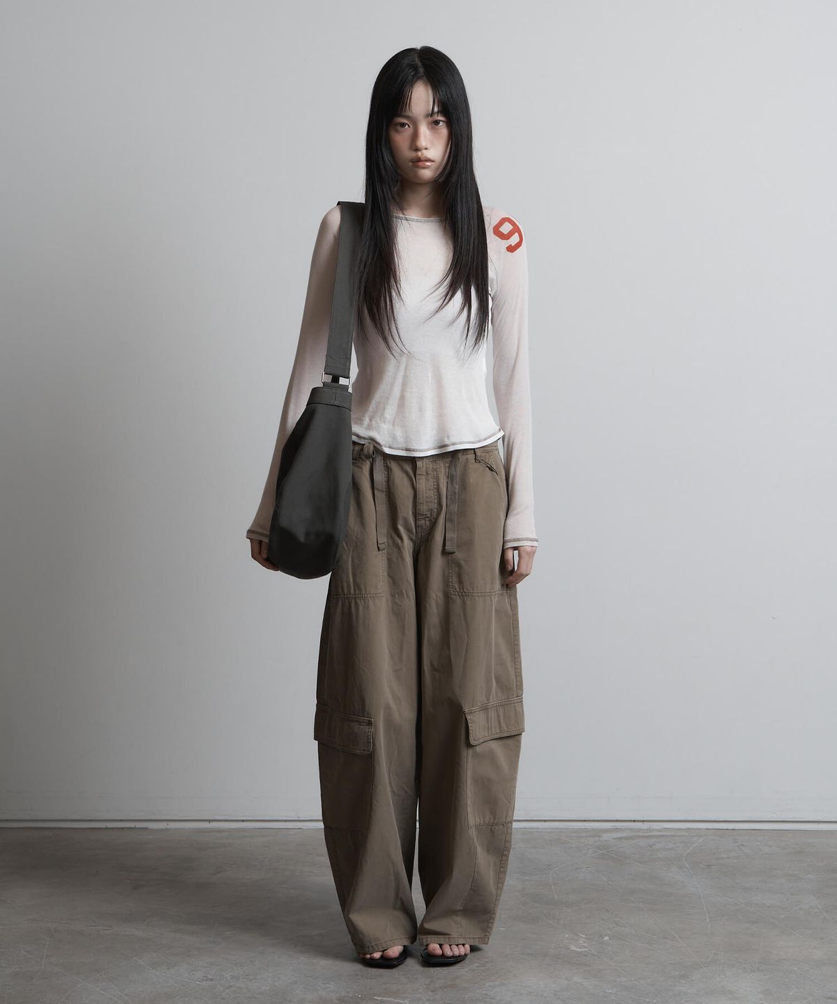 피넛루프(PEANUT LOOP) Spiral Canvas cross bag Khaki