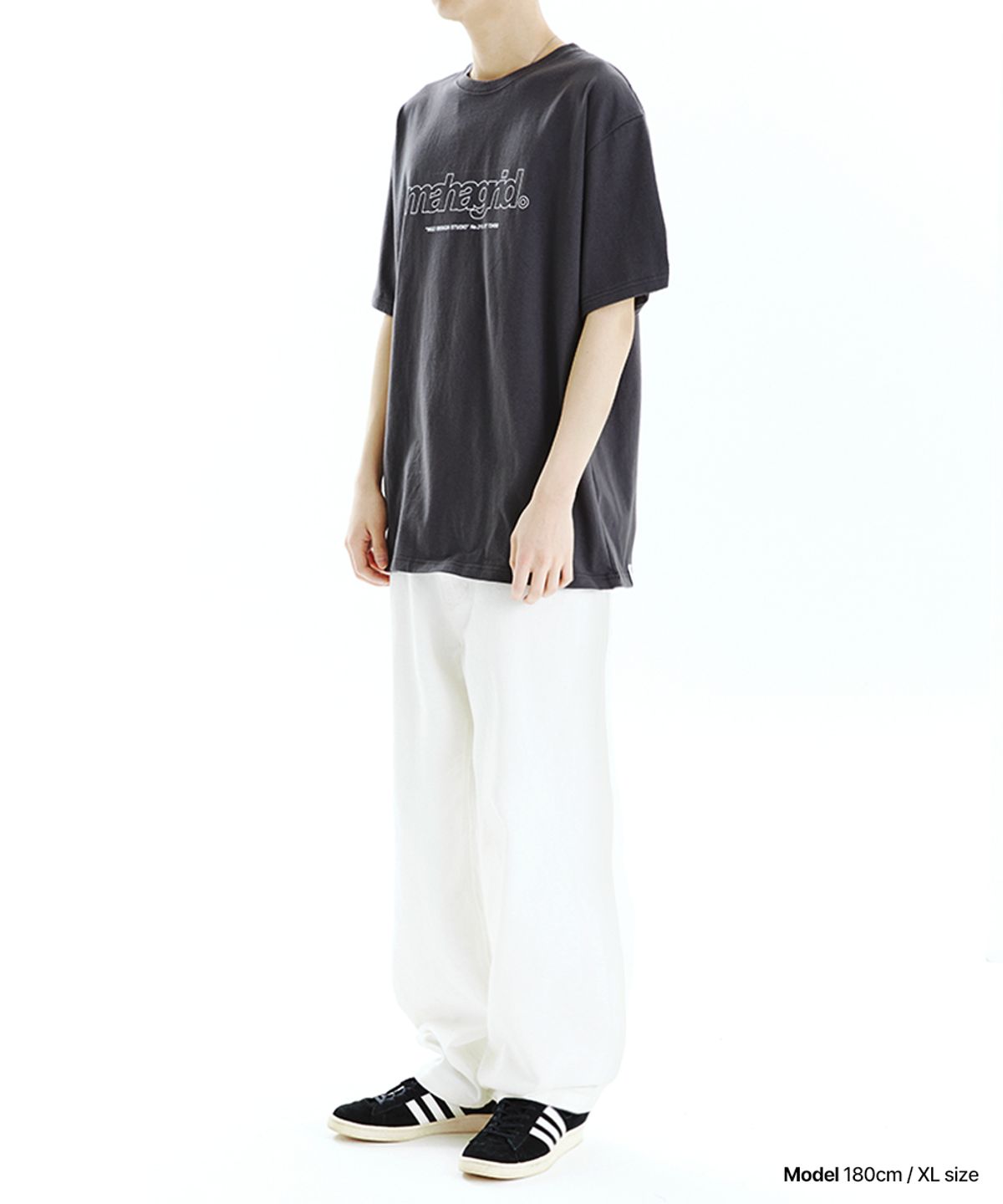마하그리드(MAHAGRID) THIRD LOGO TEE CHARCOAL(MG2CMMT508A)