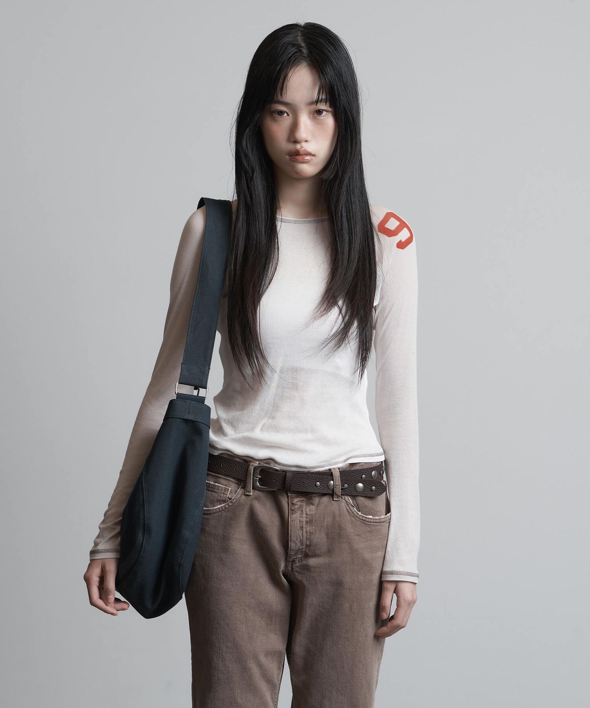 피넛루프(PEANUT LOOP) Spiral Canvas cross bag Navy