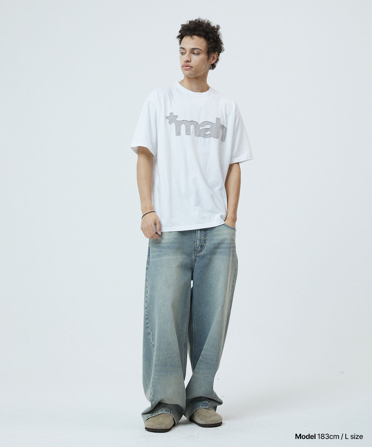 마하그리드(MAHAGRID) mah CUT OFF APPLIQUE TEE WHITE(MG2FMMT523A)