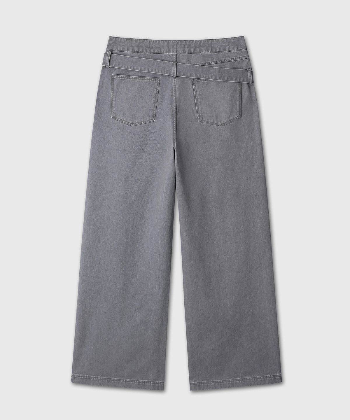 다이브인 우먼(DIVEIN WOMEN) BELTED FLARE WASHING PANTS (GRAY)