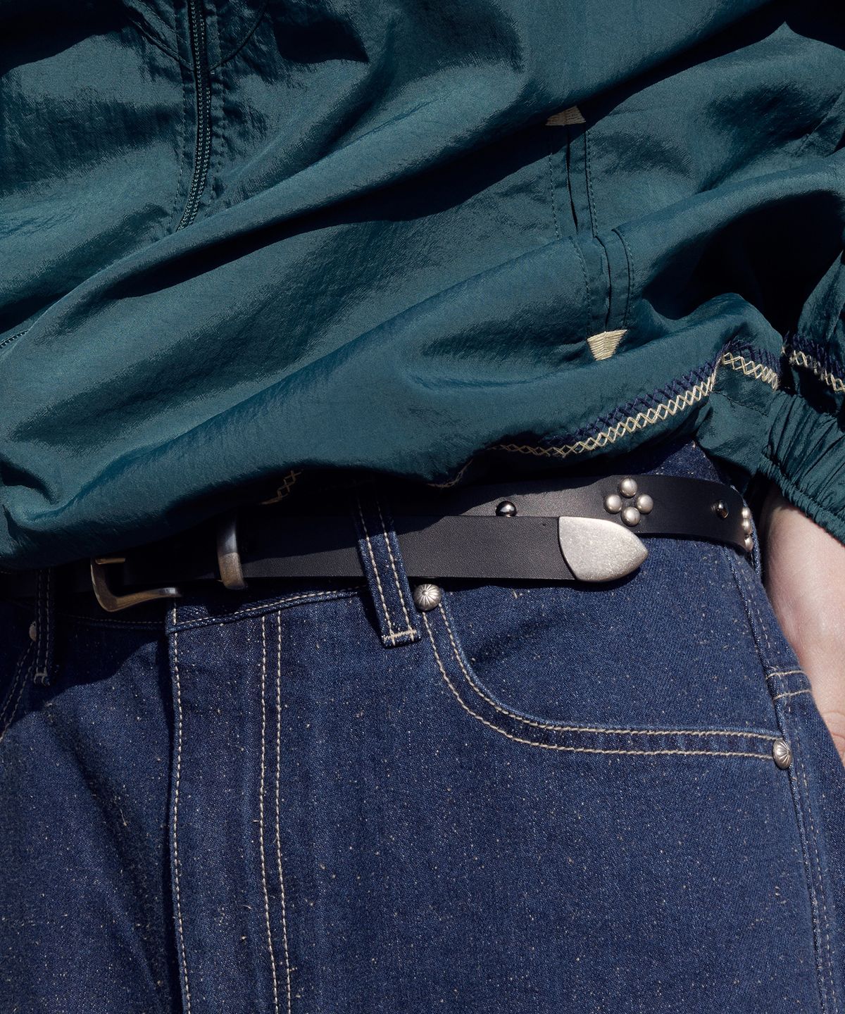 프리터(FRITUR) Stud Leather Belt Black_F261AC01