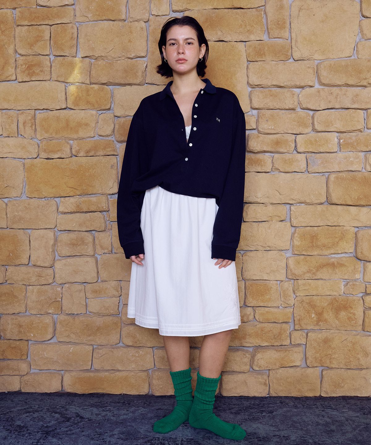 프리터(FRITUR) Pintuck Embroidered Skirt White_F261SK04