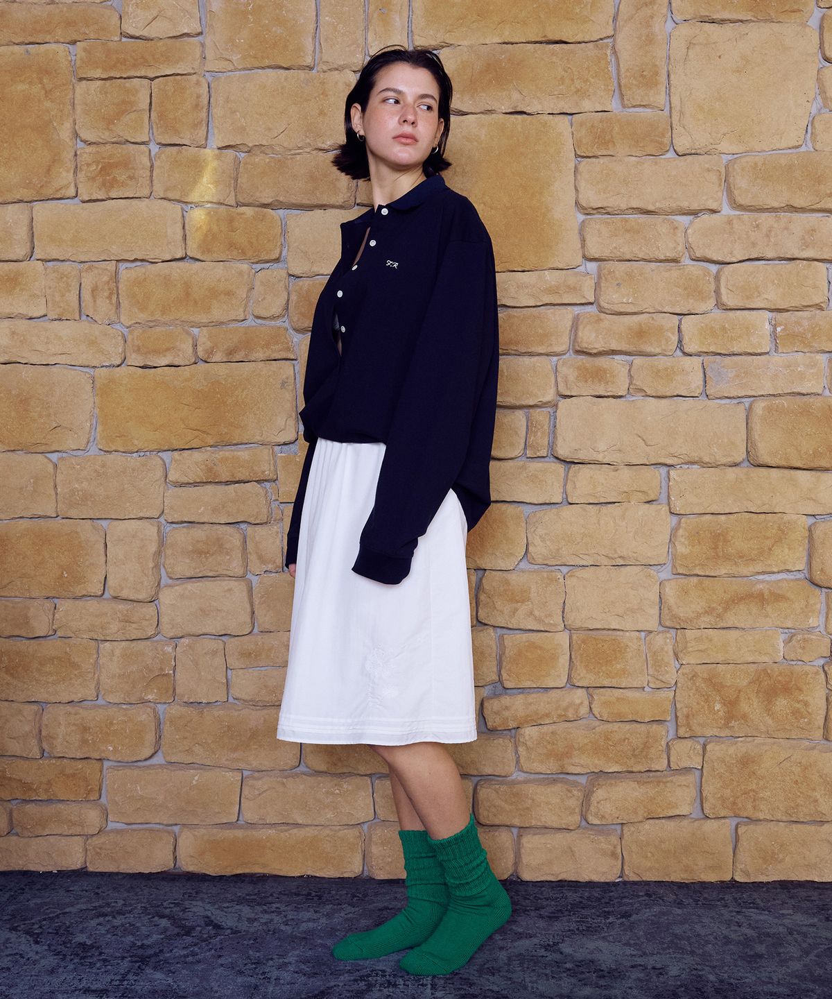 프리터(FRITUR) Pintuck Embroidered Skirt White_F261SK04