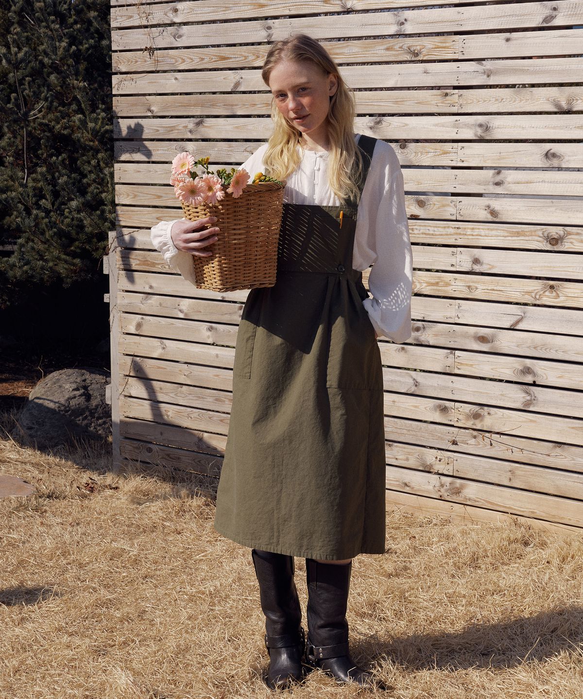 프리터(FRITUR) Garden Apron Skirt Khaki_F261OP04