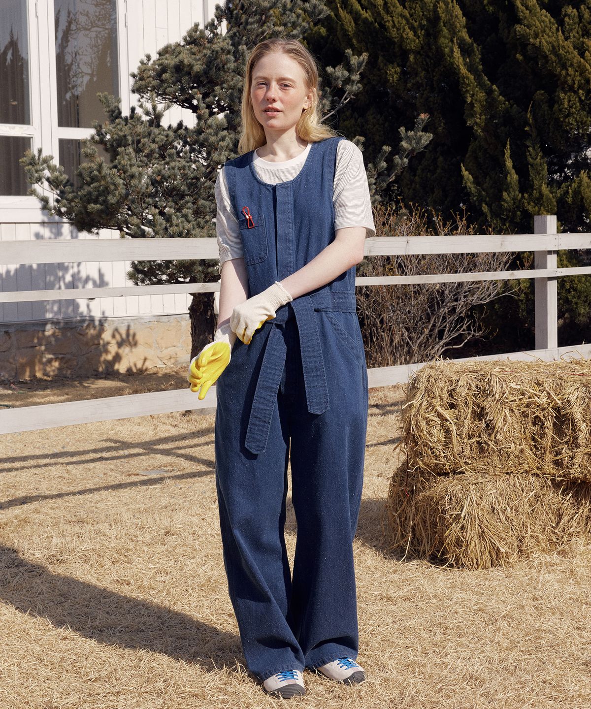 프리터(FRITUR) Belted overalls Blue_F261JU01