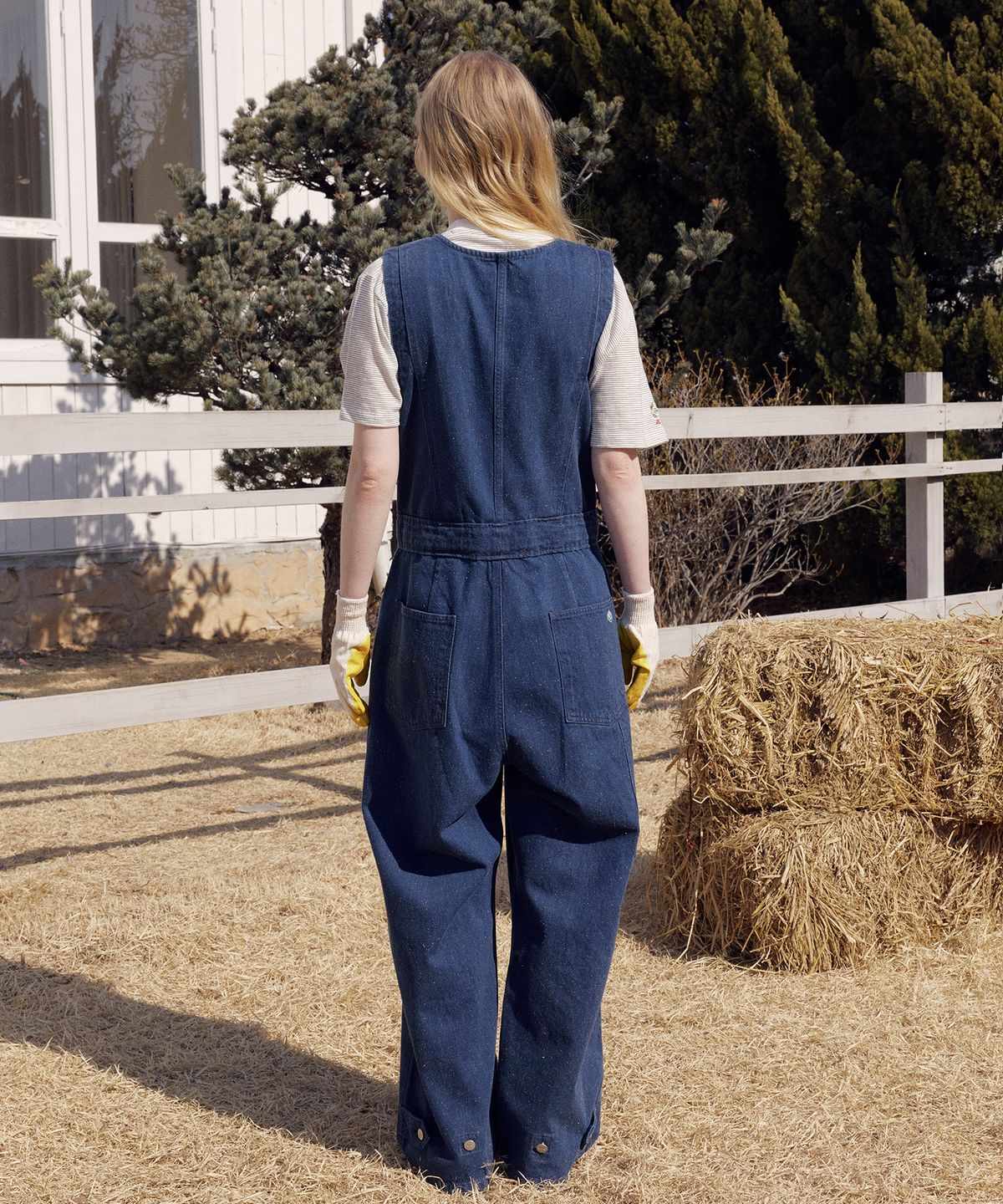 프리터(FRITUR) Belted overalls Blue_F261JU01