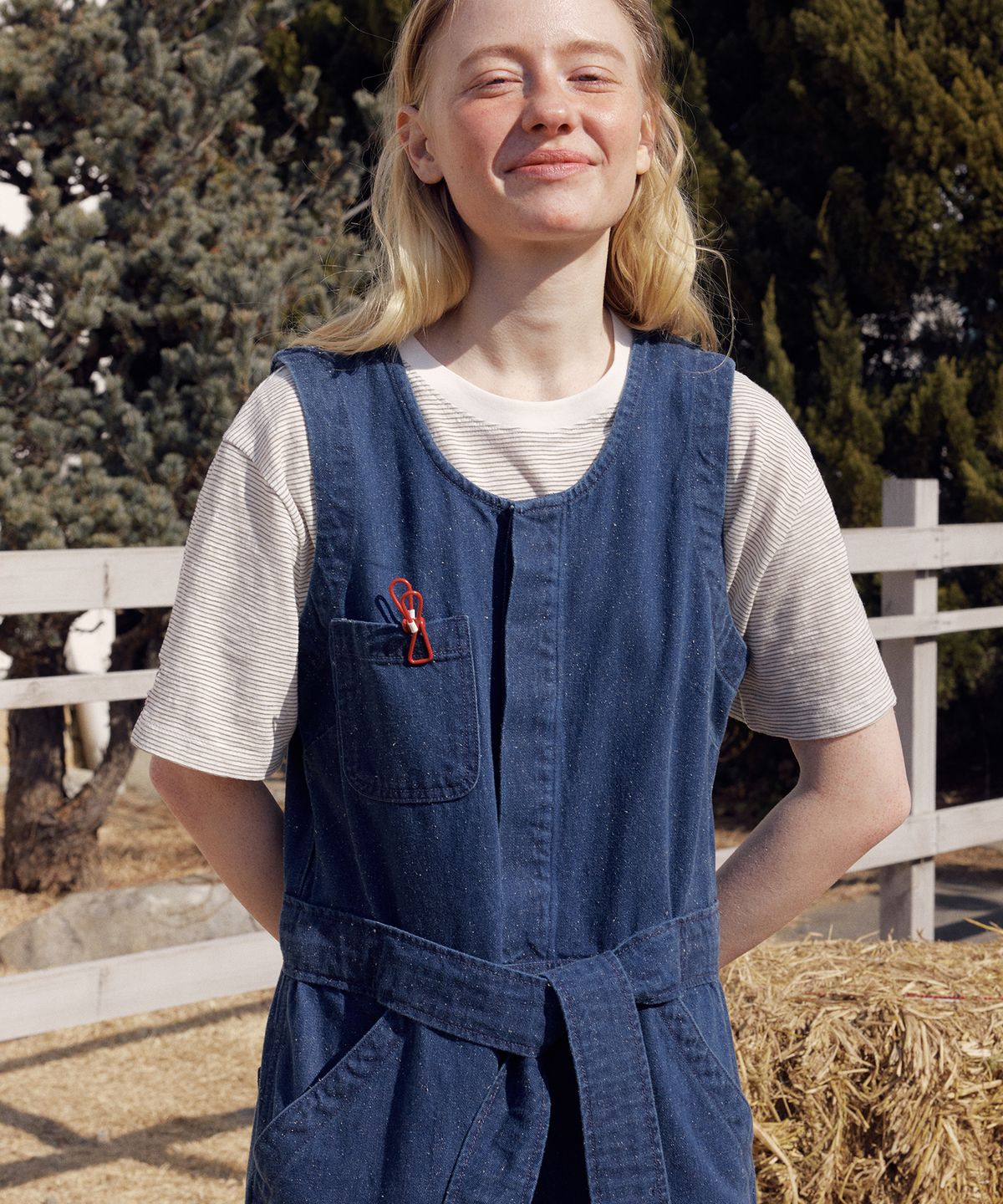 프리터(FRITUR) Belted overalls Blue_F261JU01