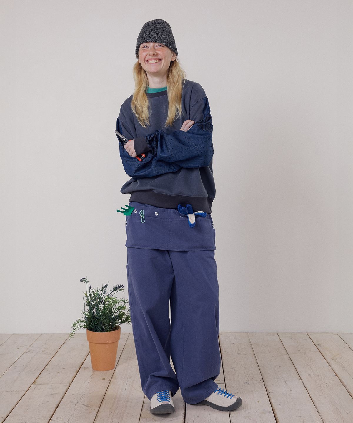 프리터(FRITUR) Patchwork Denim Sweatshirt Navy_F261TS06