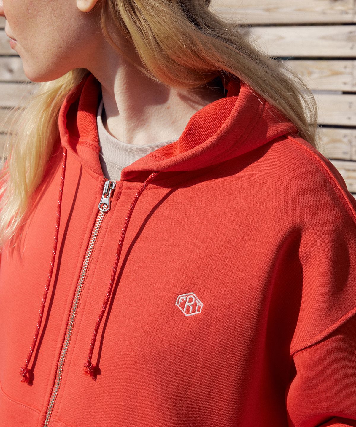 프리터(FRITUR) Voyager Hoodie Zip-Up Light Red_F261TS05