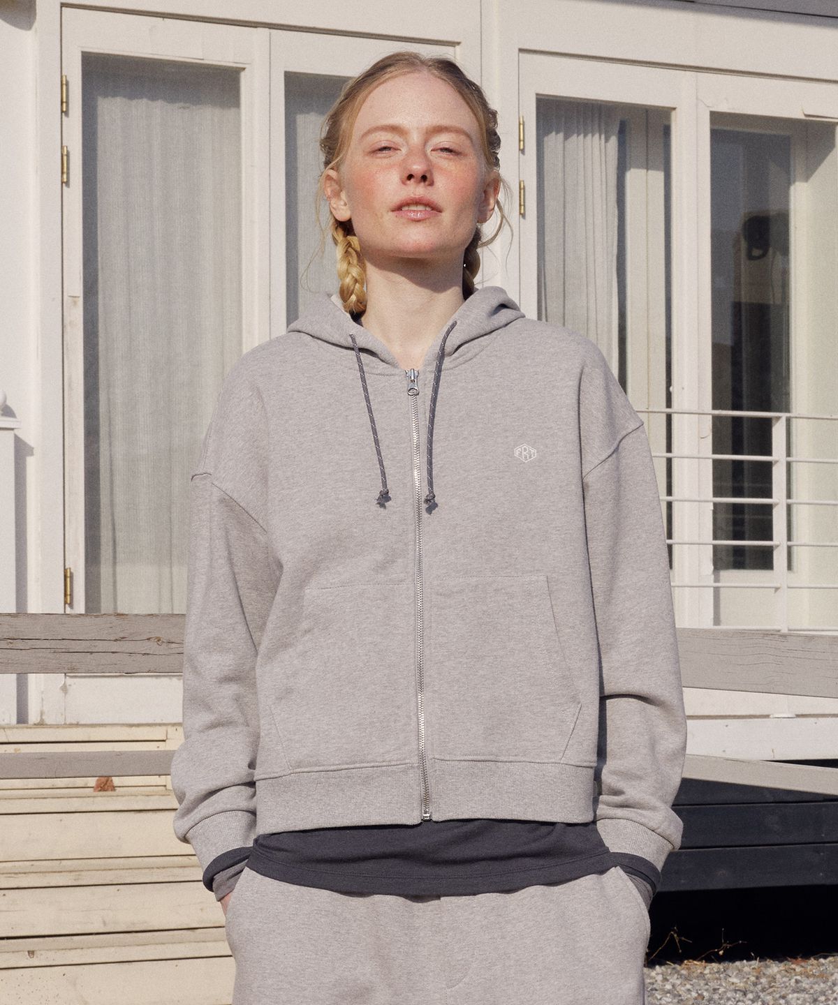 프리터(FRITUR) Voyager Hoodie Zip-Up Grey_F261TS05