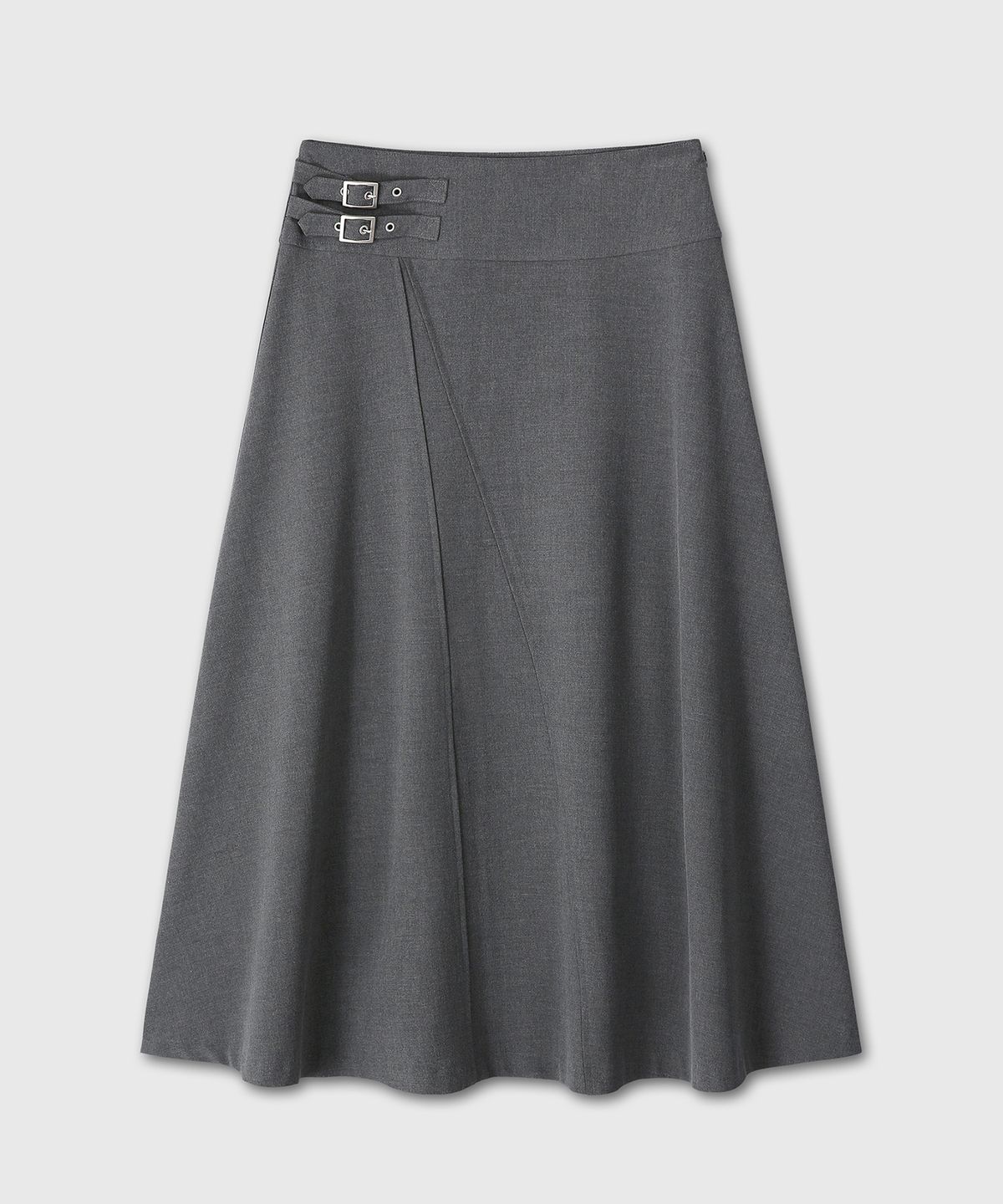 다이브인 우먼(DIVEIN WOMEN) FLARE LONG SKIRT (GRAY)
