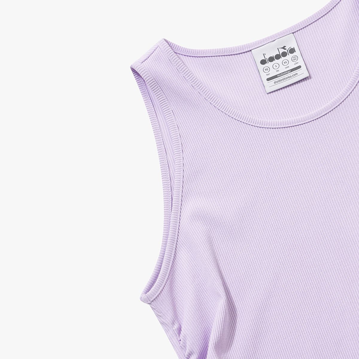 디아도라(diadora) 골지 셔링 슬리브리스 우먼 VIOLET