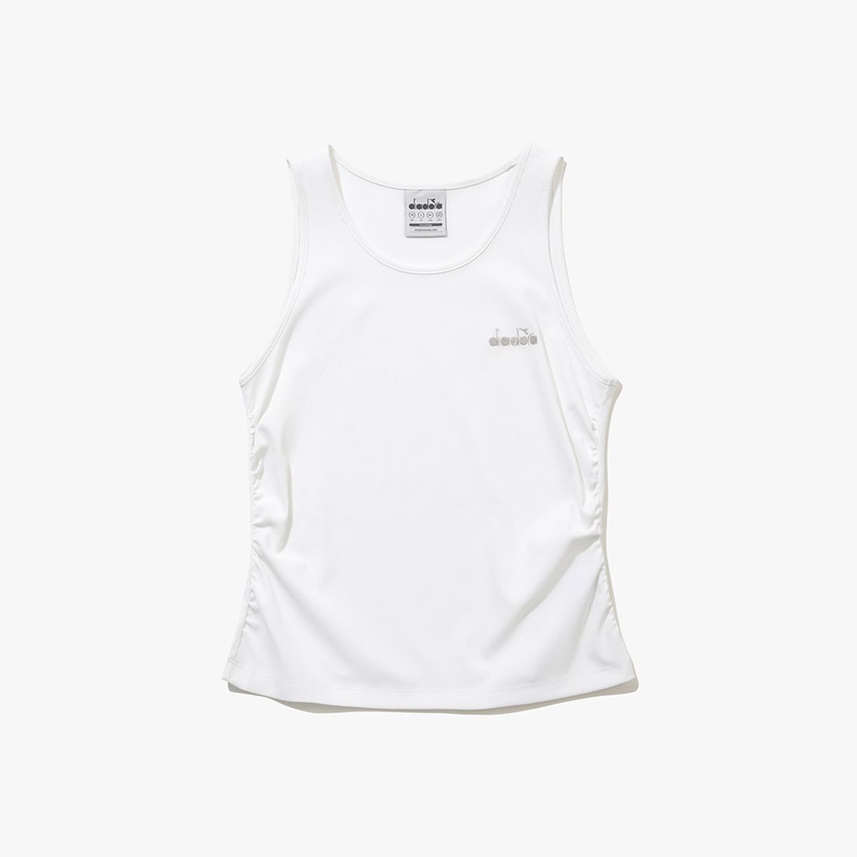 디아도라(diadora) 골지 셔링 슬리브리스 우먼 OFF WHITE