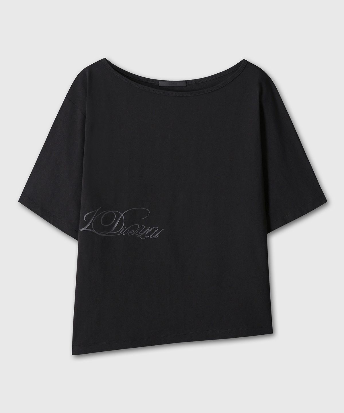 다이브인 우먼(DIVEIN WOMEN) ONE SHOULDER GRAPHIC T-SHIRTS (BLACK)