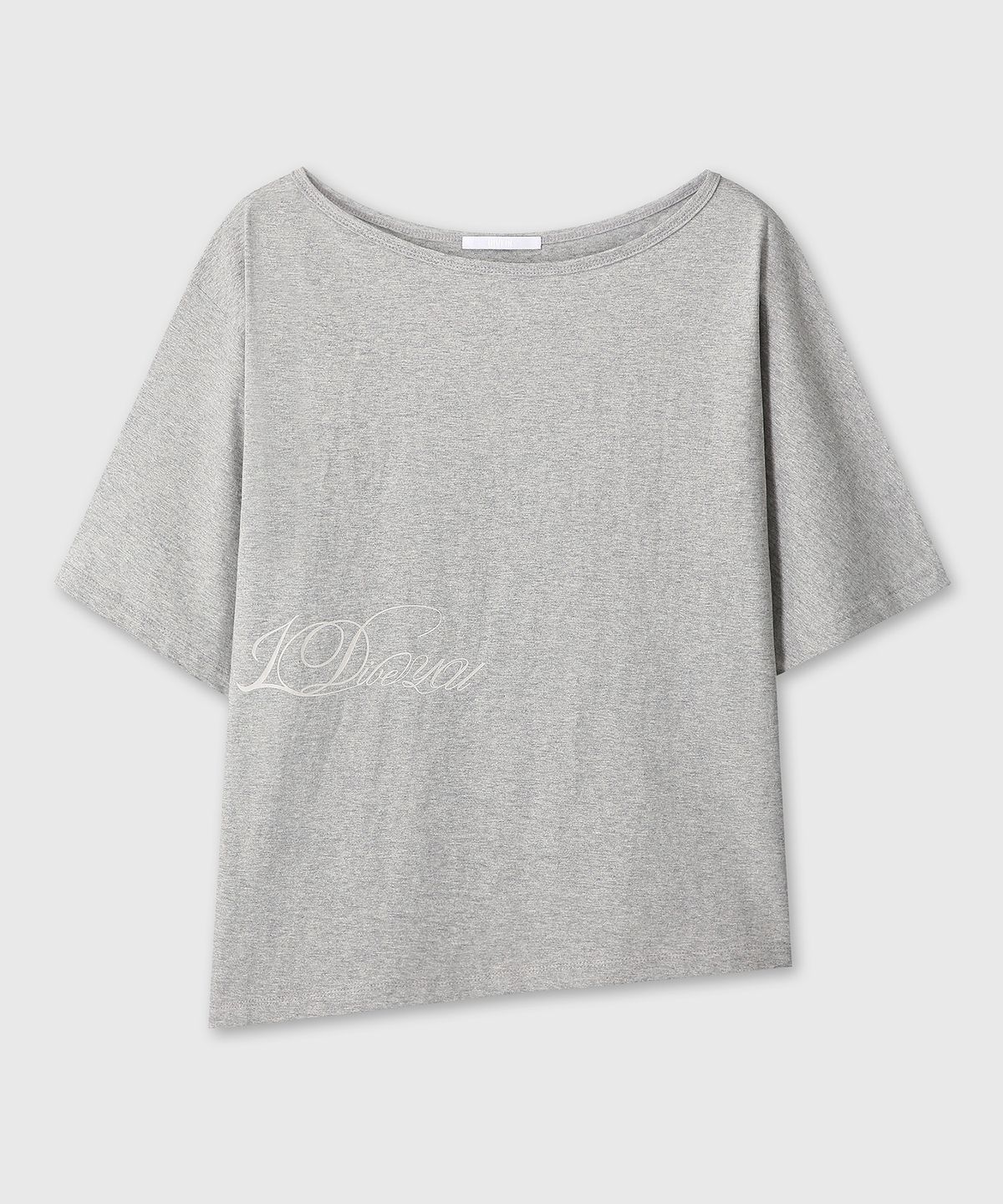 다이브인 우먼(DIVEIN WOMEN) ONE SHOULDER GRAPHIC T-SHIRTS (MELANGE GRAY)