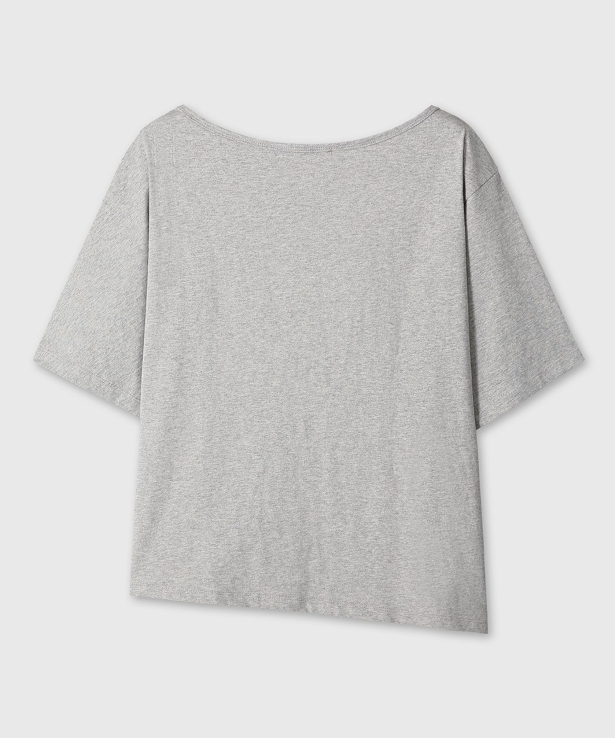 다이브인 우먼(DIVEIN WOMEN) ONE SHOULDER GRAPHIC T-SHIRTS (MELANGE GRAY)